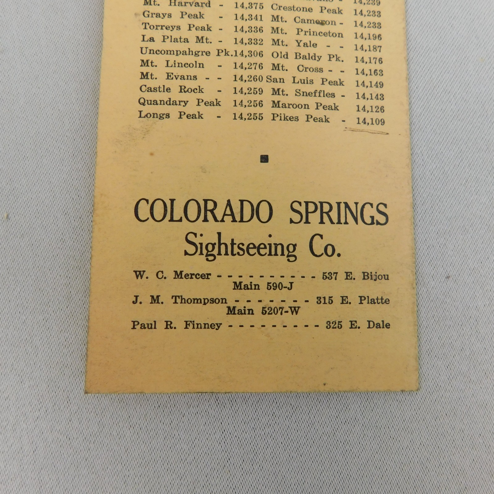 Vintage 20s Colorado Springs Sightseeing Scenic Trips Tour Guide Travel Brochure