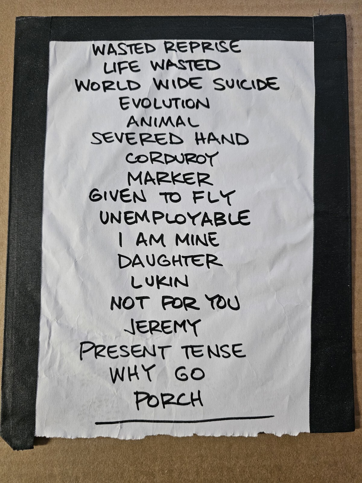 Pearl Jam Original Concert Setlist Camden 2006 Concert Eddie Vedder Written