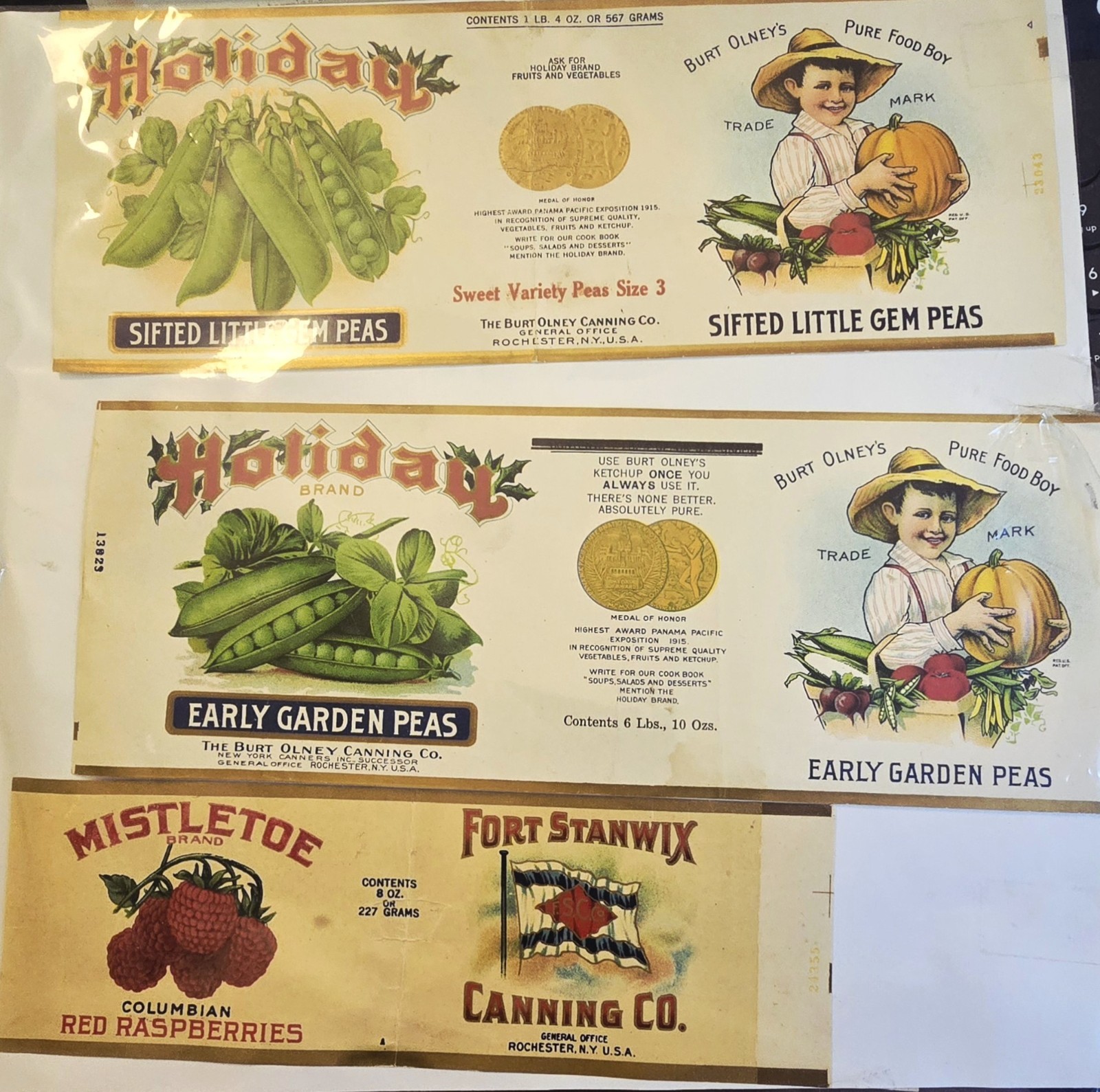 Vintage Canning Labels Peas Succotash Corn Apple Sauce etc