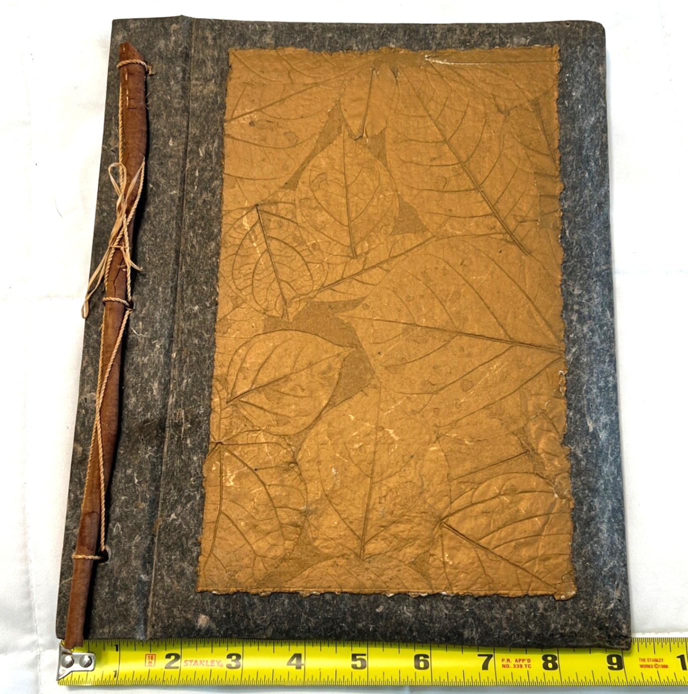 Handmade Pineapple Paper Photo Album Junk Journal Leaf Embossed Scrapbook 9×11″