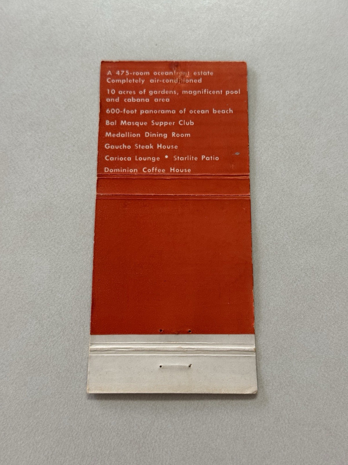 Carioca Americana Hotel Bal Harbour Miami Beach Florida Vintage Match Cover 1E
