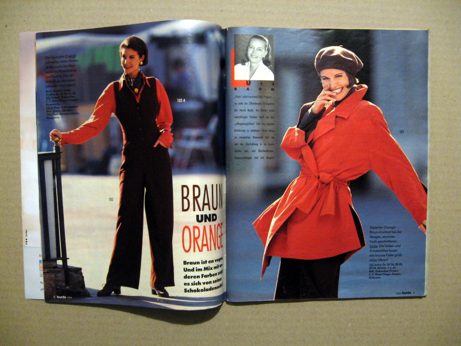 Burda Moden Magazine 1994 Germany fashion style patterns