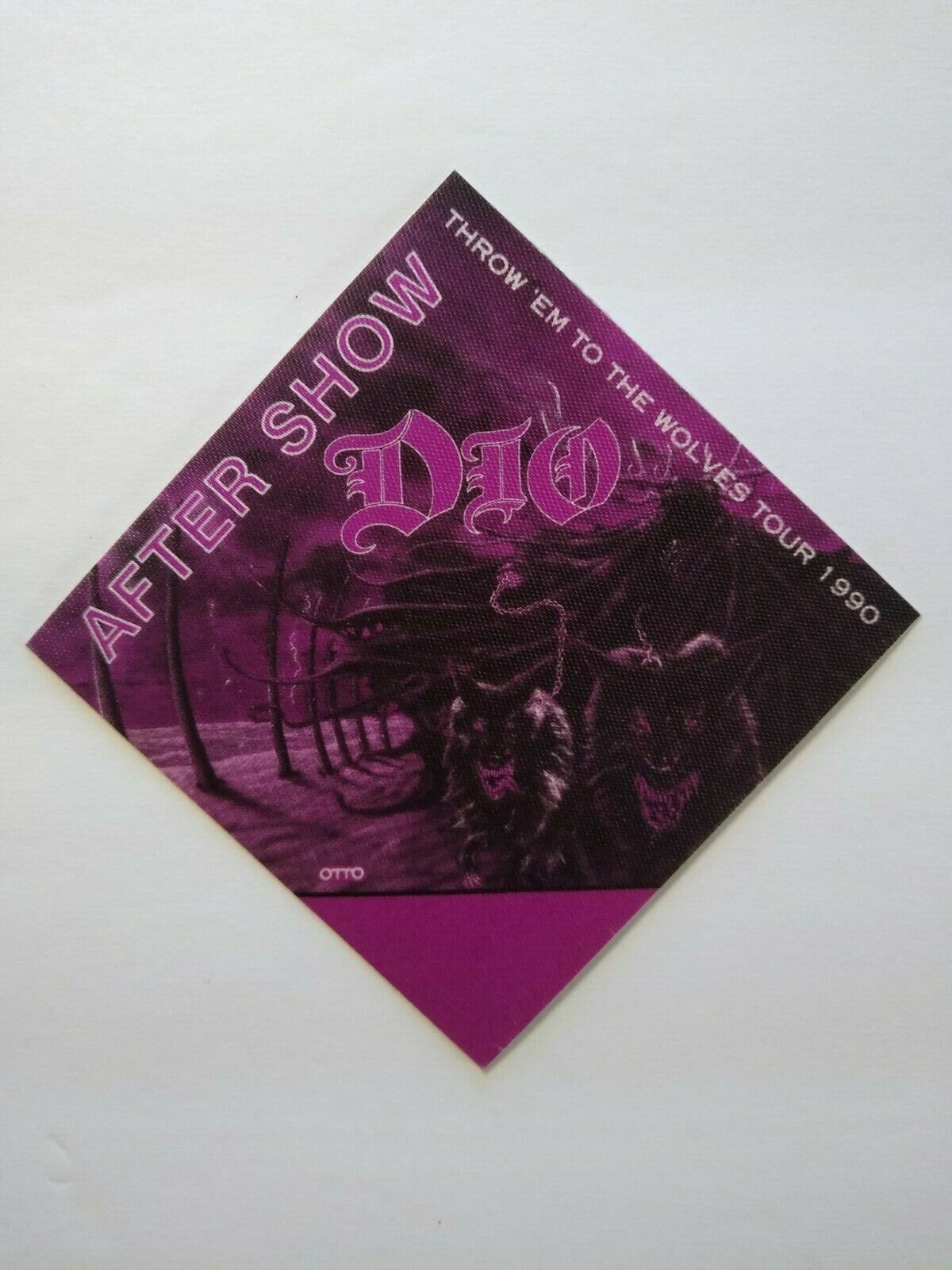 Dio Backstage Pass Original Throw ‘em to the Wolves Tour 1990 Heavy Metal Purple