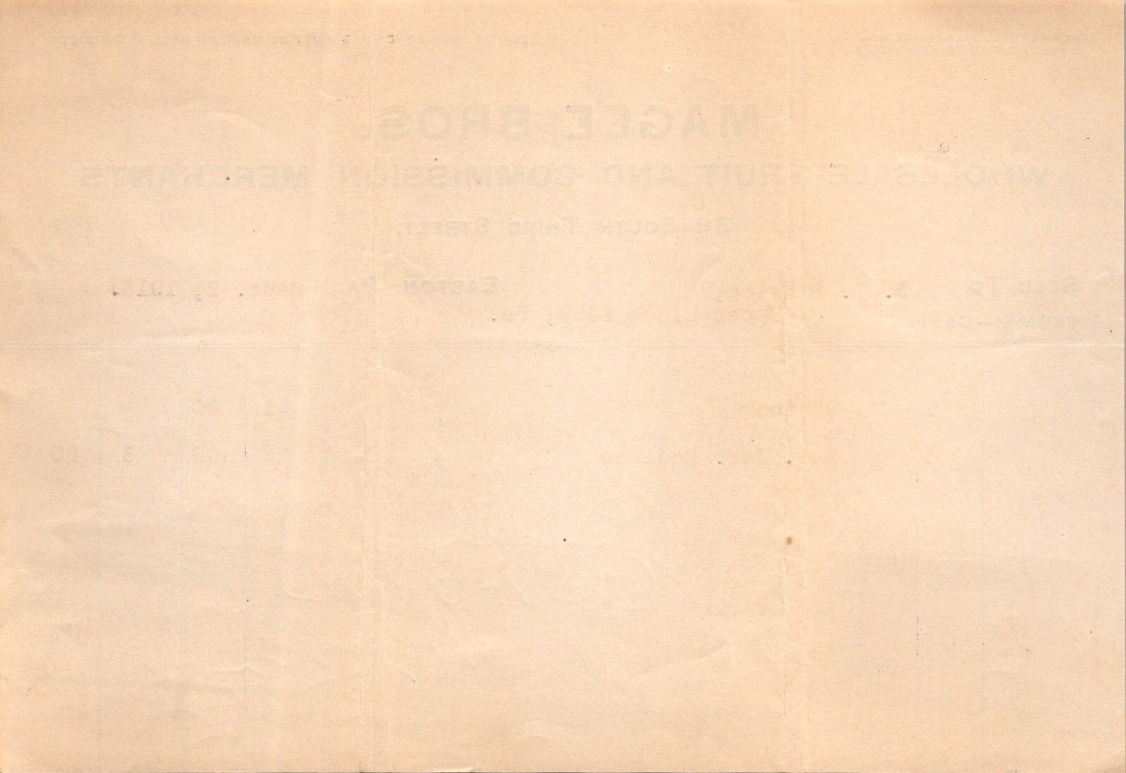 1913 Magee Bros Wholesale Fruit Receipt Easton PA Telephone Trade Ephemera