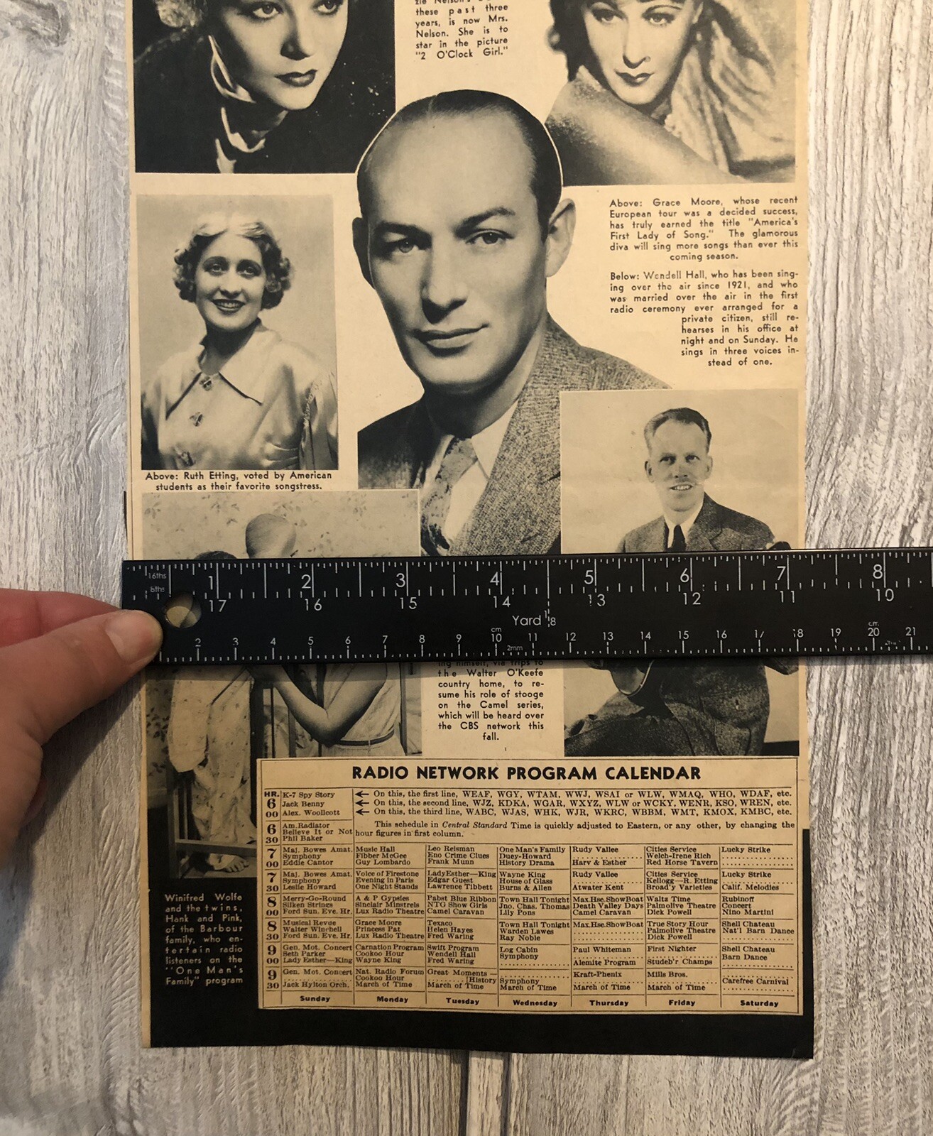 VTG 1930’s Radio Stars & Programs Grace Moore & More Magazine Clipping 0C25