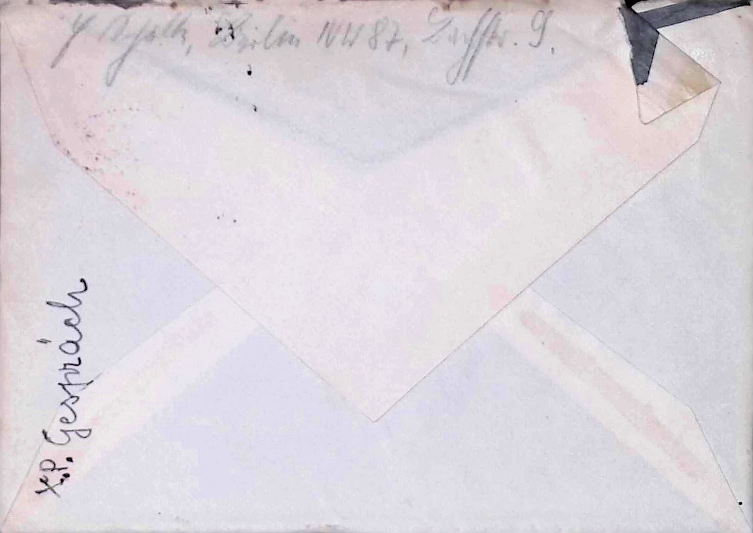 1937 German Correspondence Set Letter Envelope Berlin Wiesbaden Sütterlin Script
