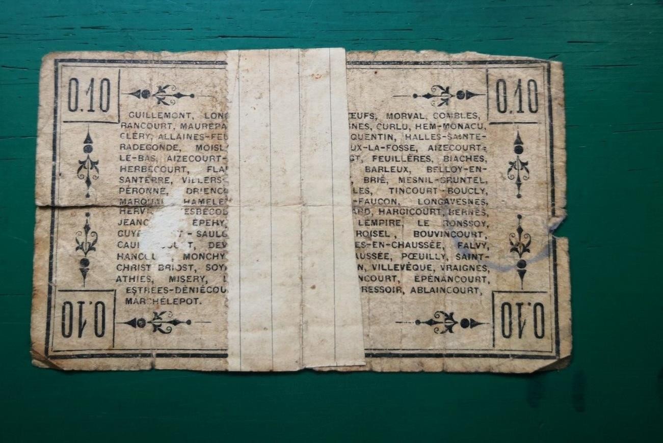 France 10 Centimes World War One WWI 1915 Banknote #275