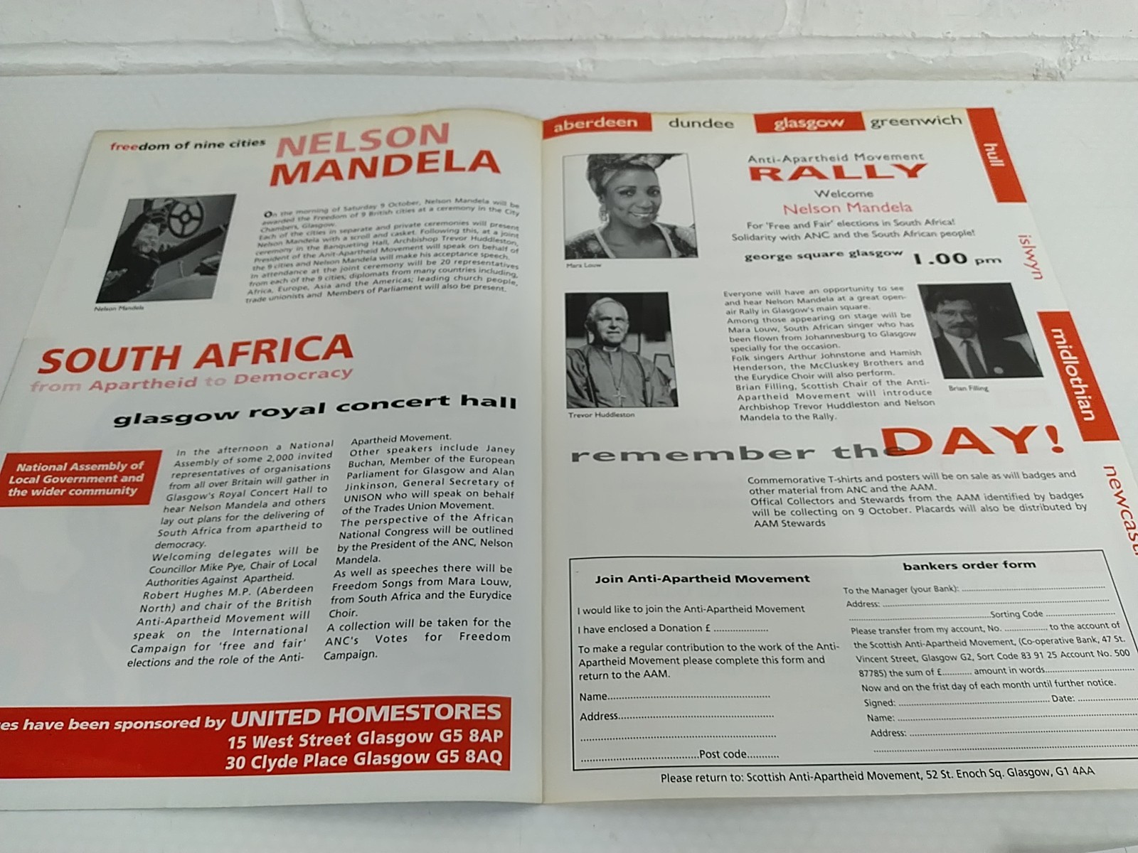 2 Seperate Programmes From Nelson Mandela’s Scottish Visit 1993