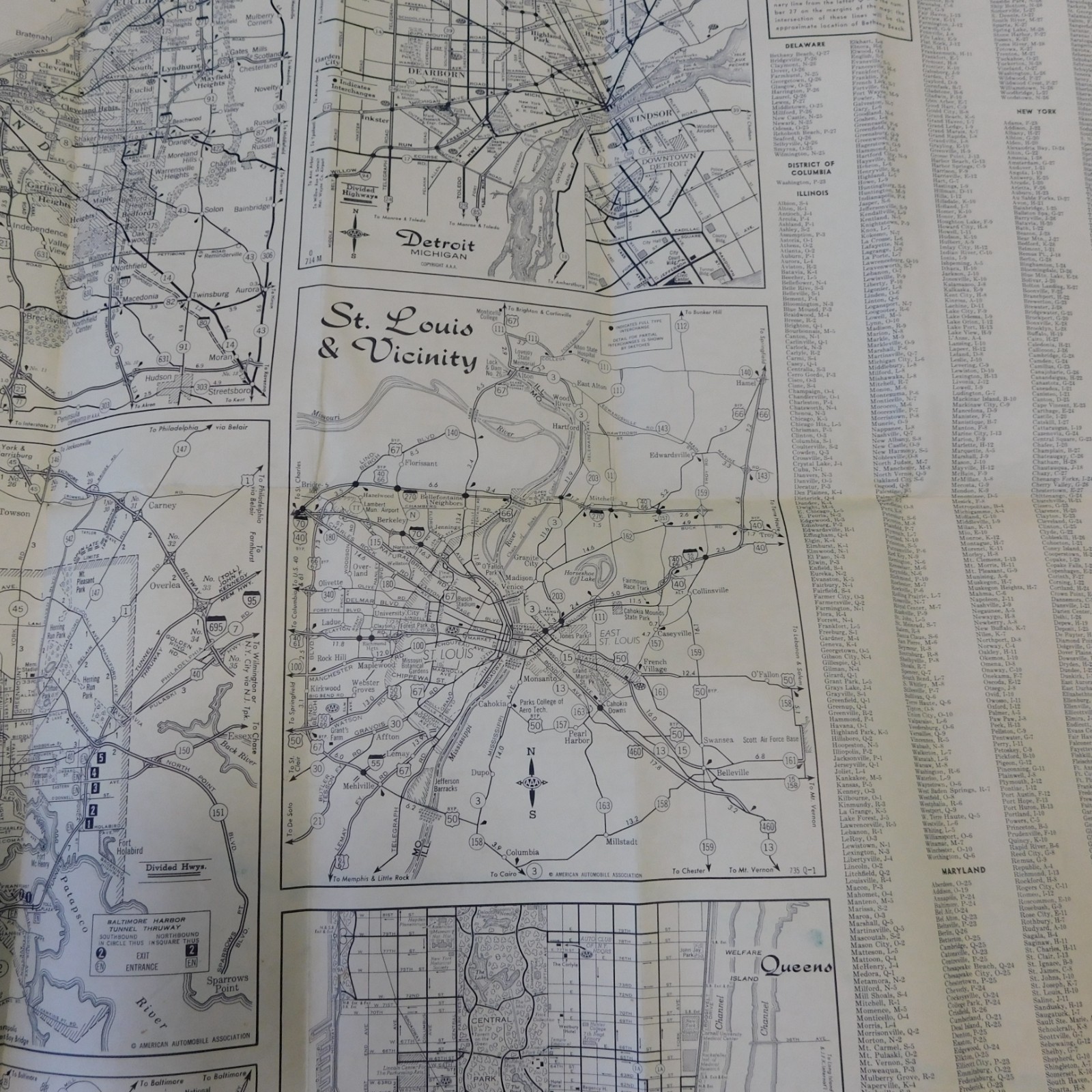 Vintage 1965-1966 AAA Northeastern United States Road Map Travel Route Planner