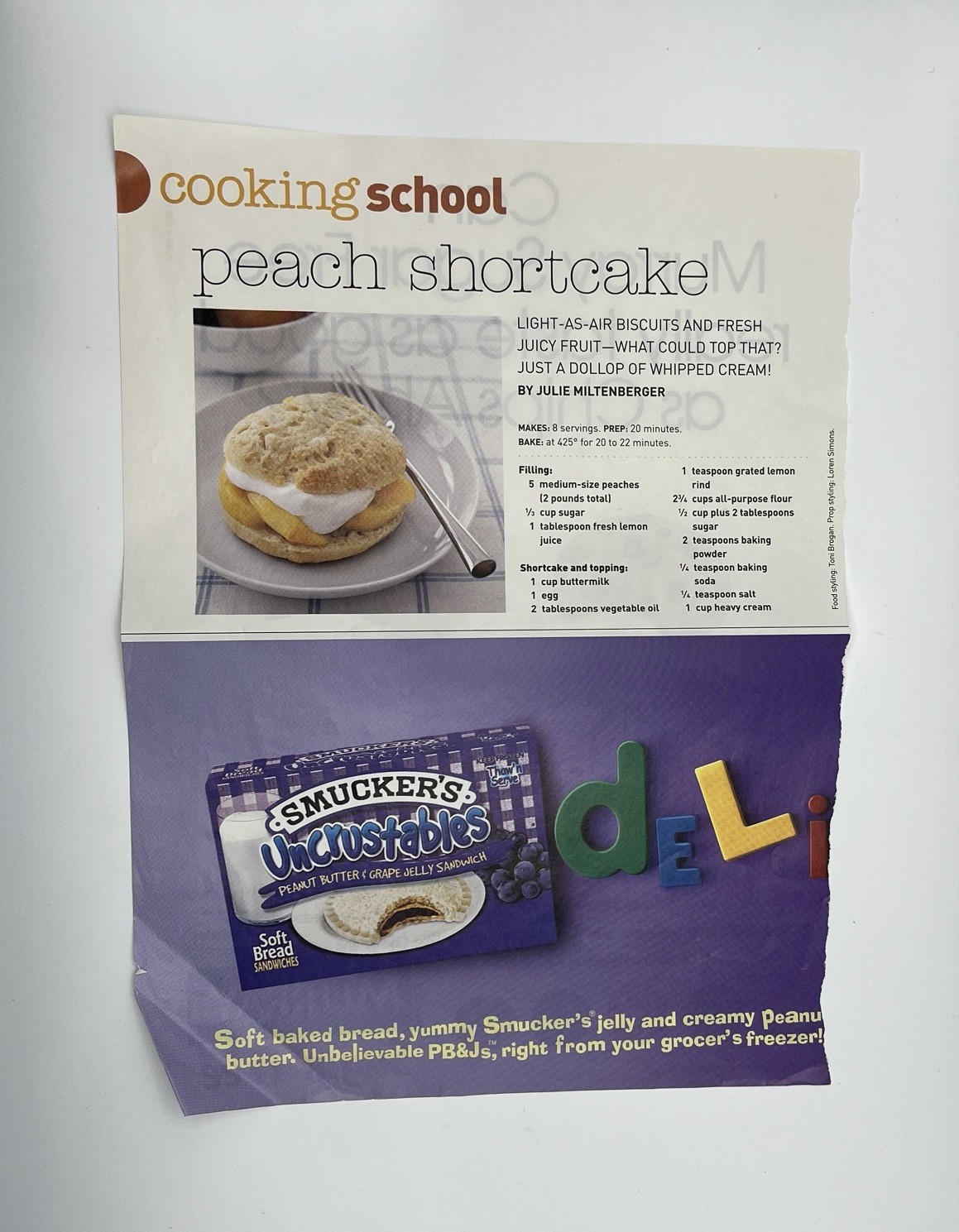 Vintage Lot of 11 Recipes from Magazines Ephemera Print Ads early 2000s