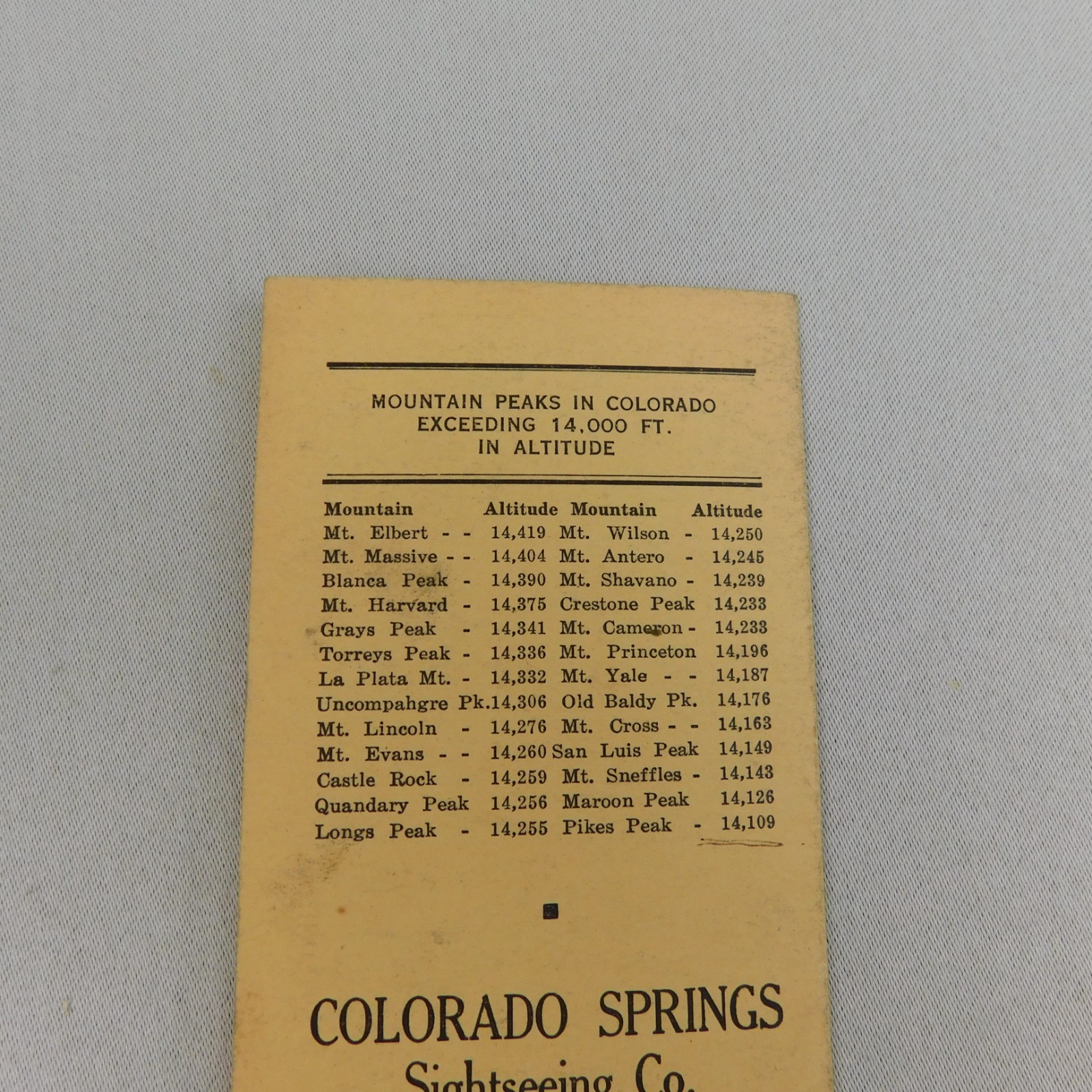 Vintage 20s Colorado Springs Sightseeing Scenic Trips Tour Guide Travel Brochure