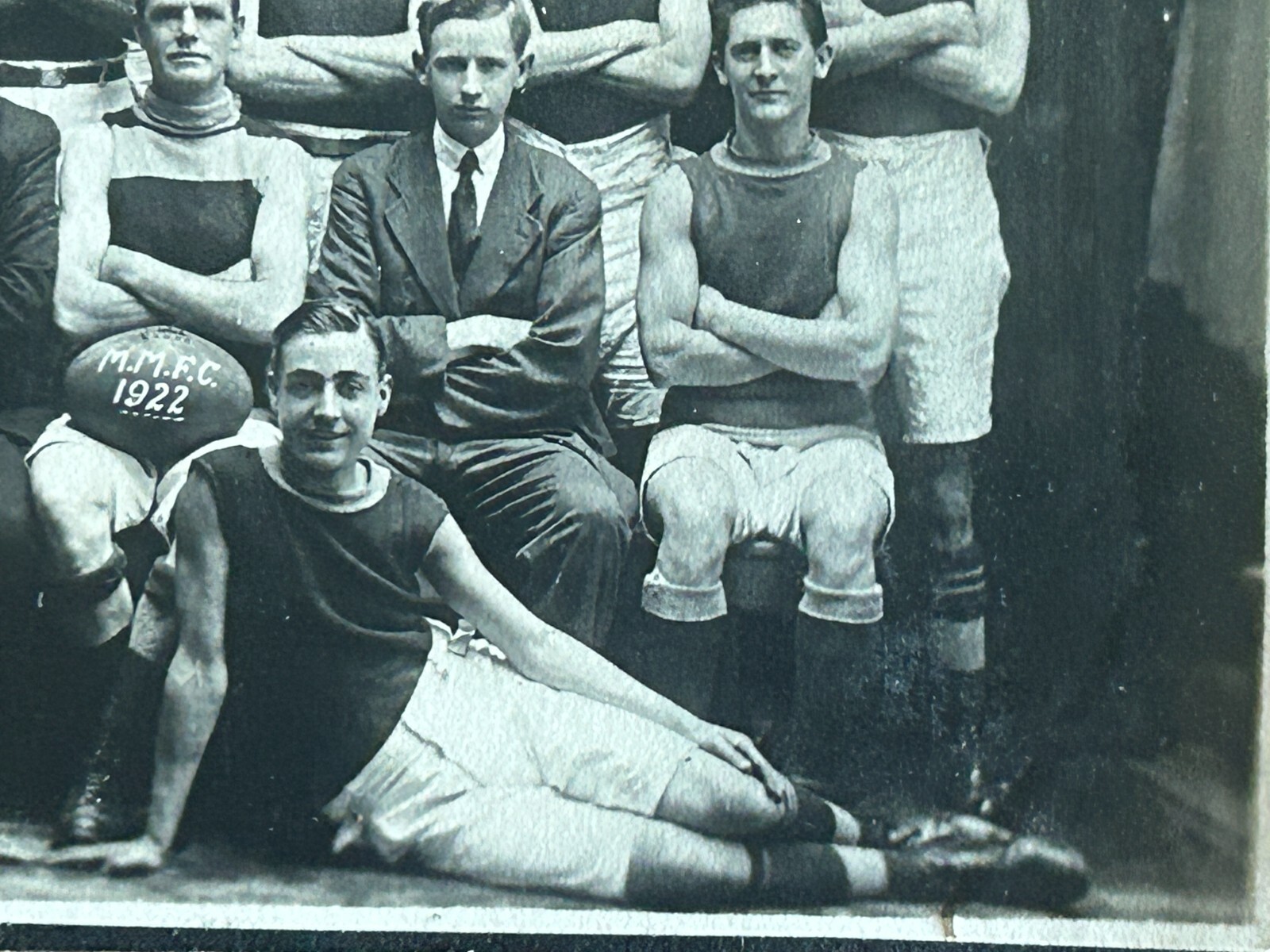 MMFC 1922 Football Club Photo B + W Adelaide Australia Photograph 3 x 4-5/8 Vtg