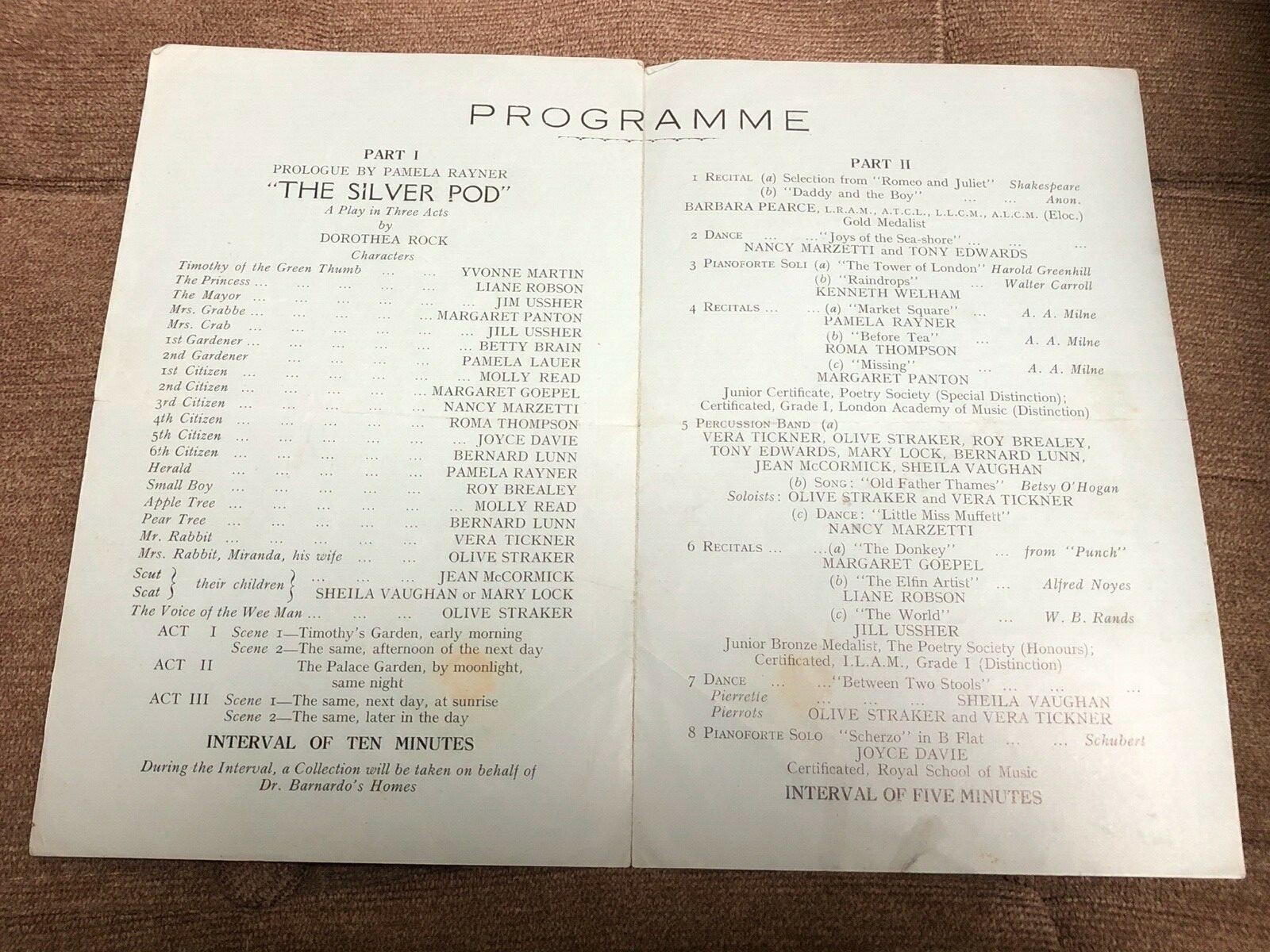 dr barnardo’s homes programme of variety 1936