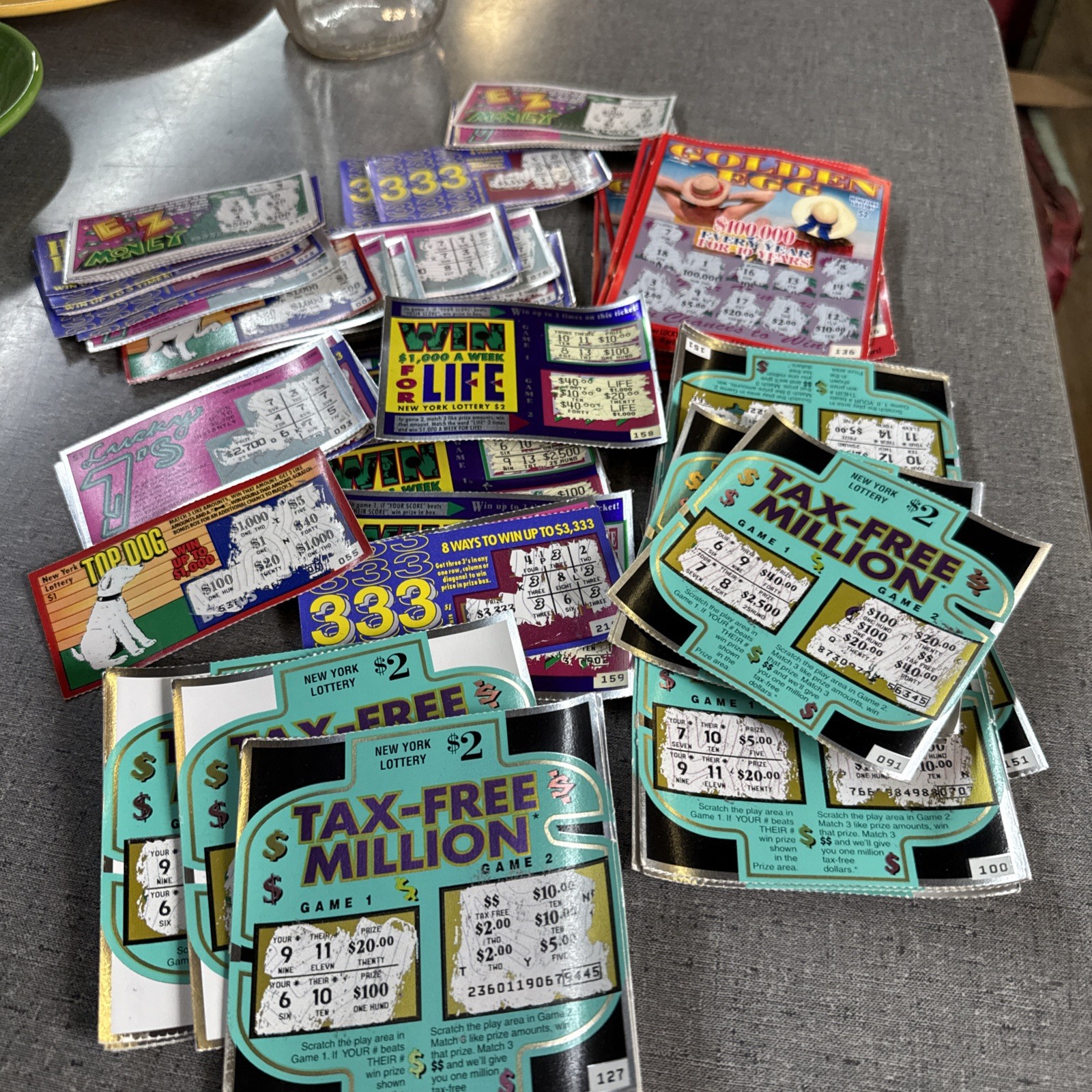 Lot Of 100+ NY Lottery Instant Scratch Off Tickets Vintage Win For Life