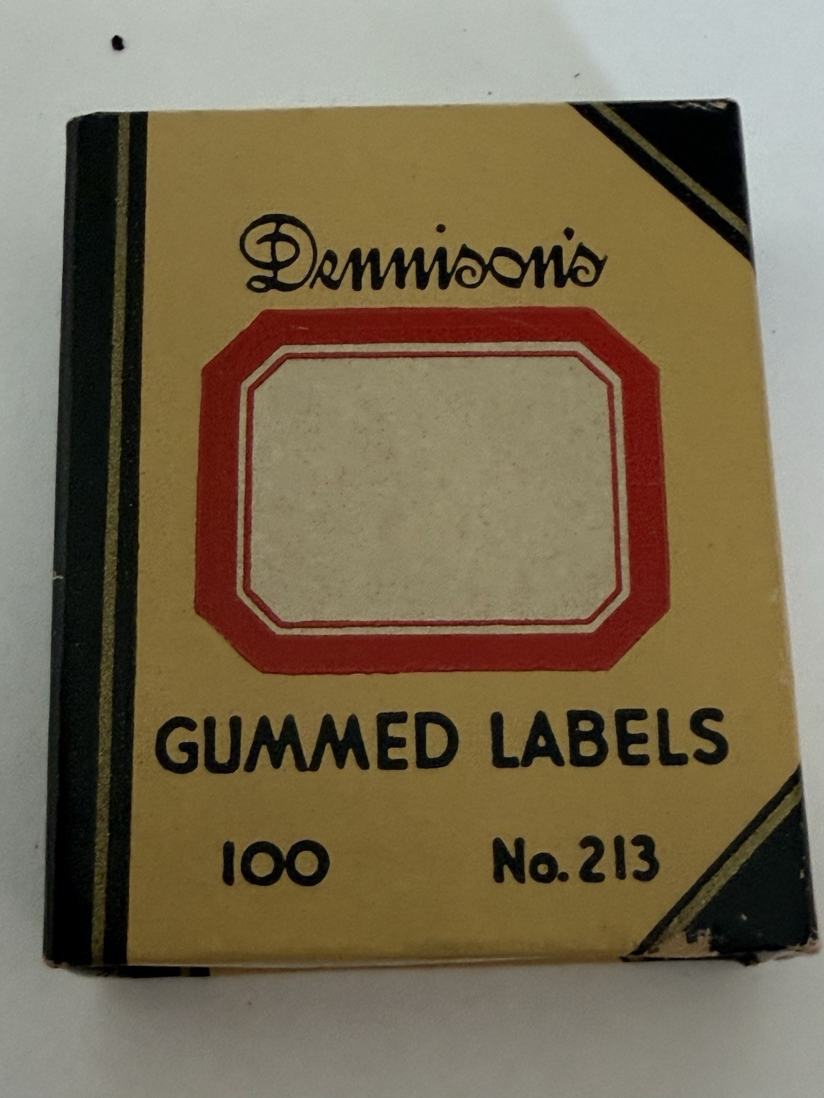 Vtg Dennison Paper Products,lot Of 2, Box Of Thumb Tacks & Box Of Gummed Labels
