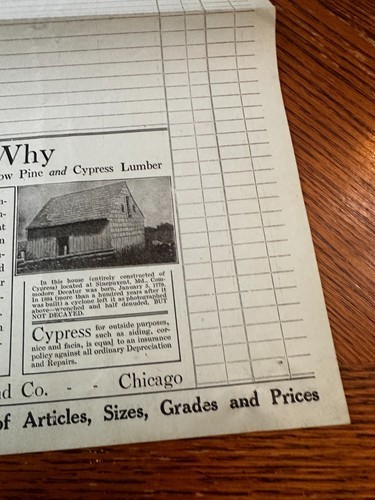 Sears Roebuck Lumber Order Form 1915 F6908 Chicago IL Building Material