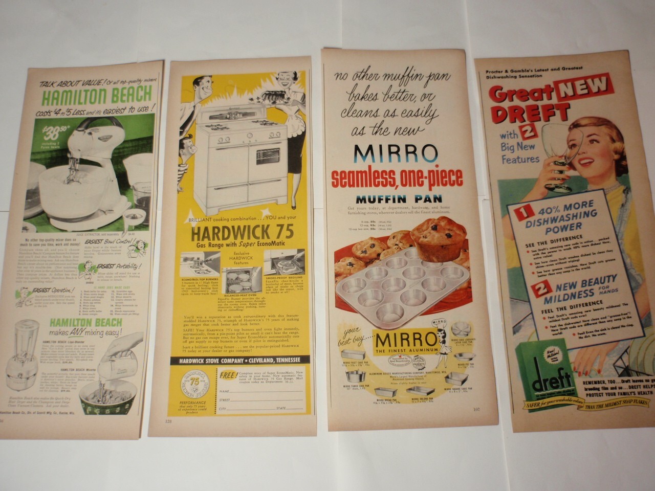 Large Lot Vtg Half Page Magazine Print Ads: Food, Kitchen Appliance, Clothing…