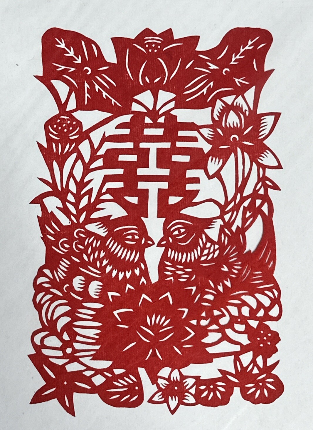 Chinese Paper Cuts Birds Butterfly Dragon Large Set 5 Red Single Pieces