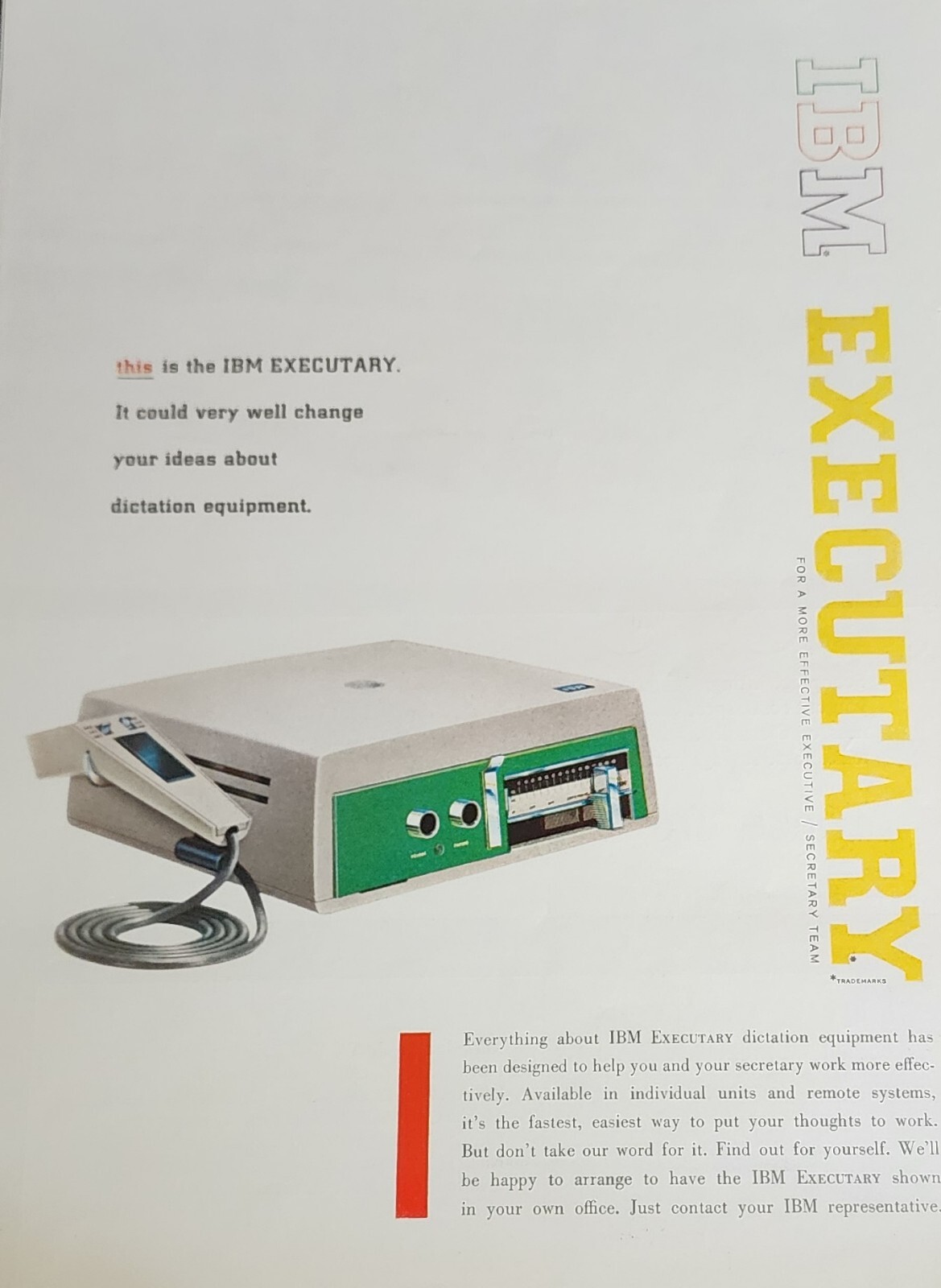 IBM Dictation Magazine Ad Vtg Print Picture Advertisement Wall Art