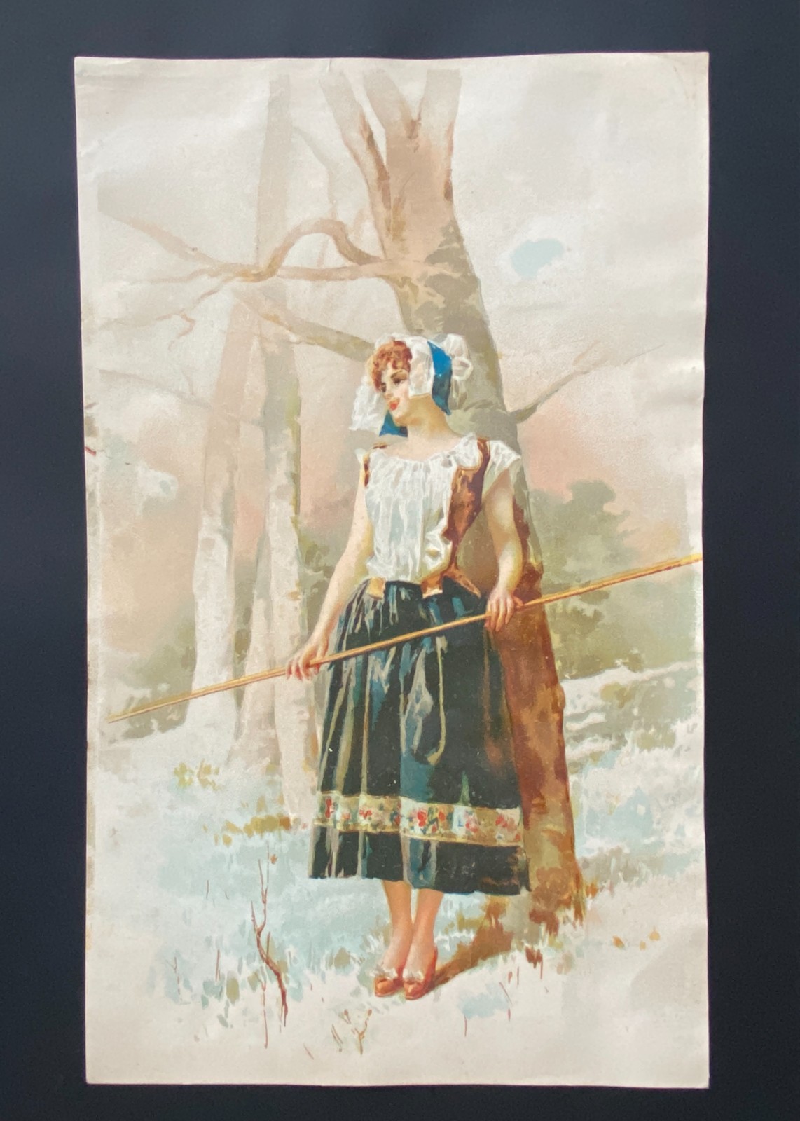 CHROMOS XIXth Century GRD Format 18 cm / 26 cm Young Woman Print