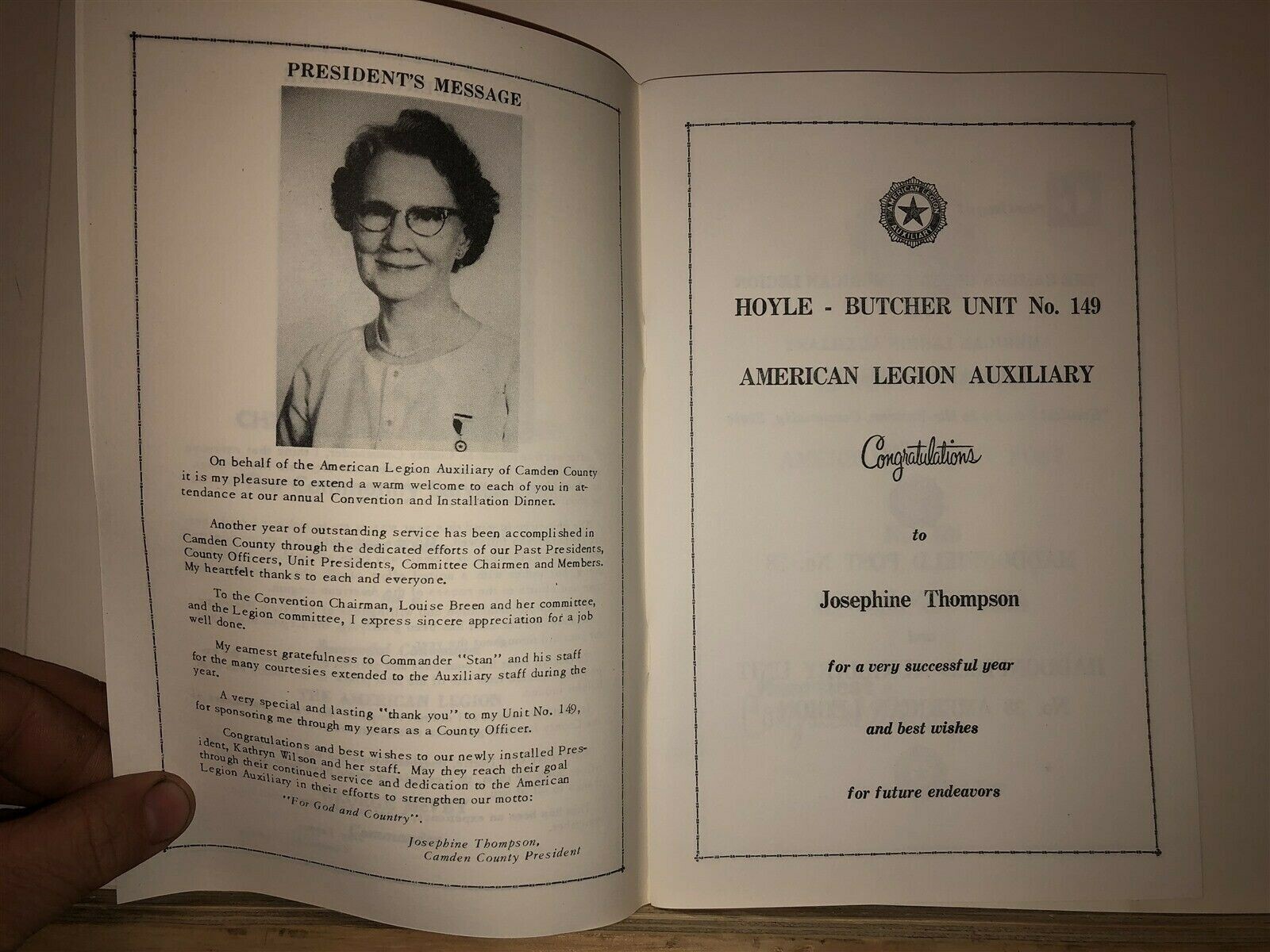 1974 Camden County 55th Anniversary Program American Legion New Jersey NJ Vtg