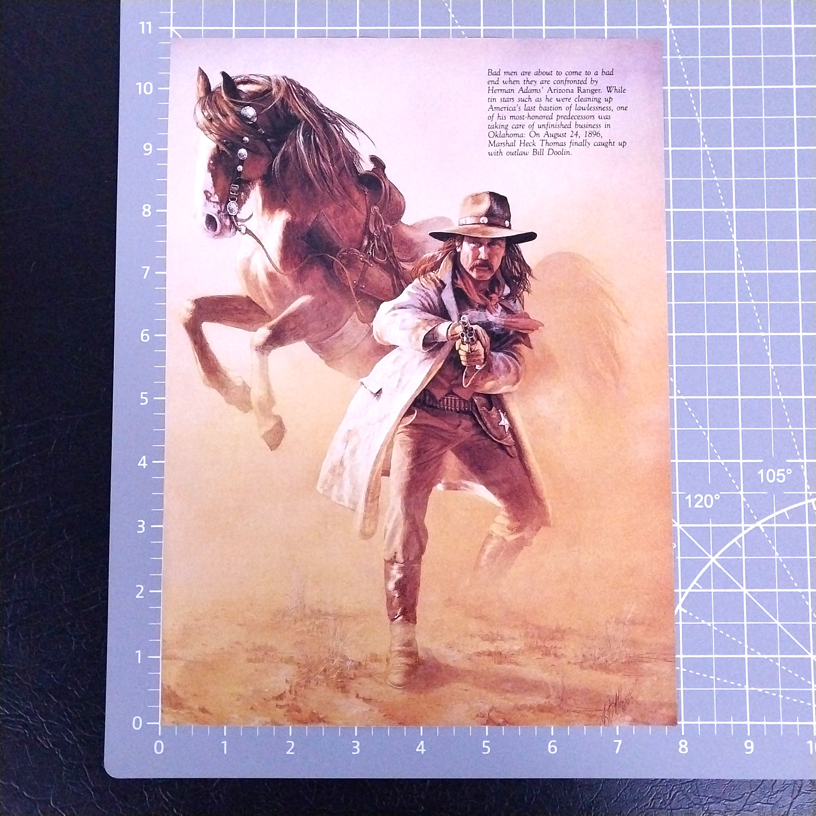 1991 Arizona Ranger by Hermon Adams Vintage Print – Original Magazine Page