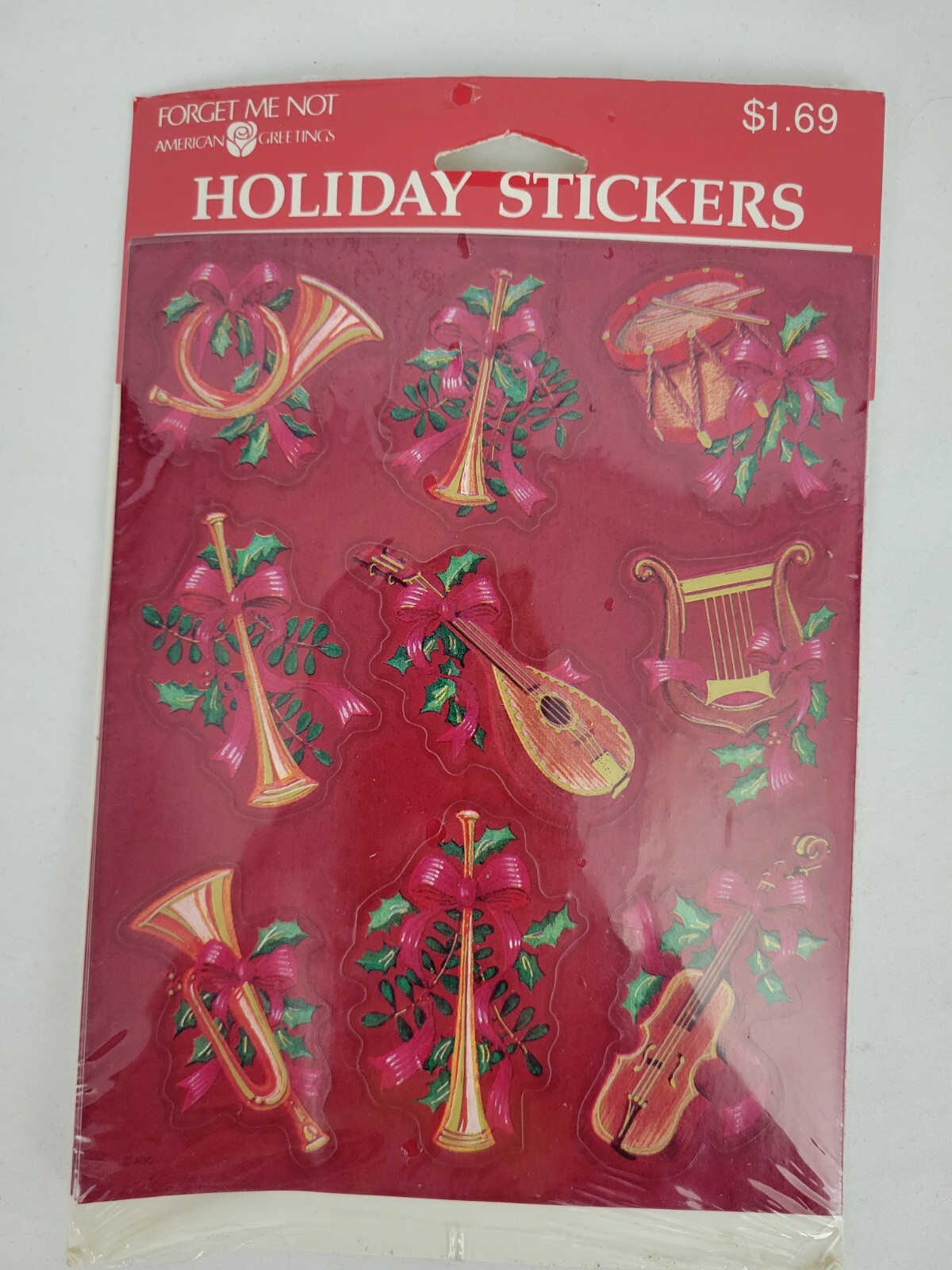 Vintage 80s American Greetings Forget Me Not Christmas Holiday Stickers New
