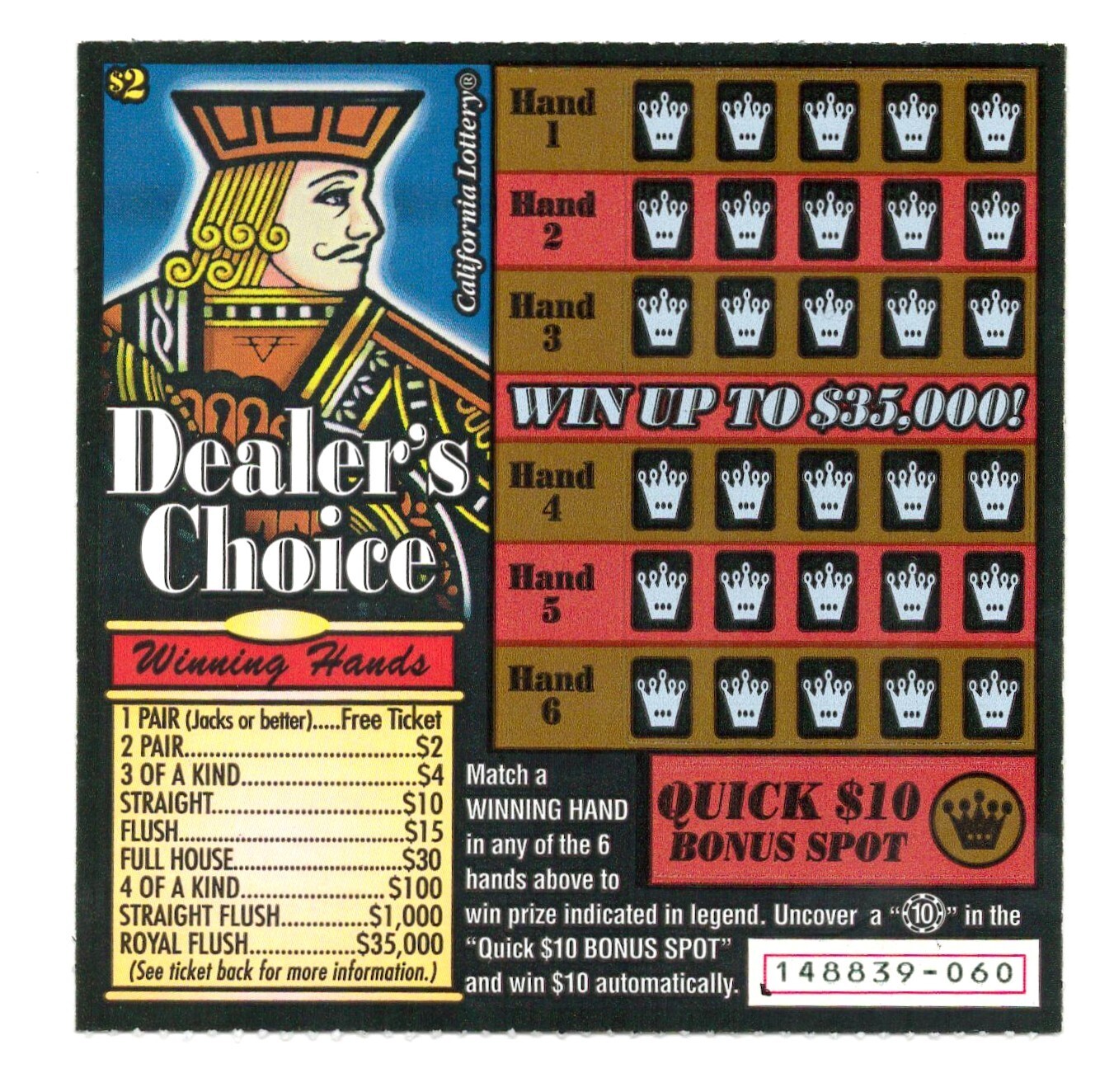 2002 California Lottery scratch ticket expired MINT unscratched junk journal