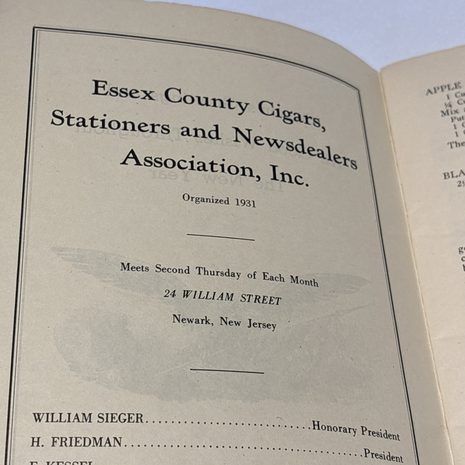 1946 Newspaper Carrier’s Yearbook Essex County Newsdealers Association Newark NJ