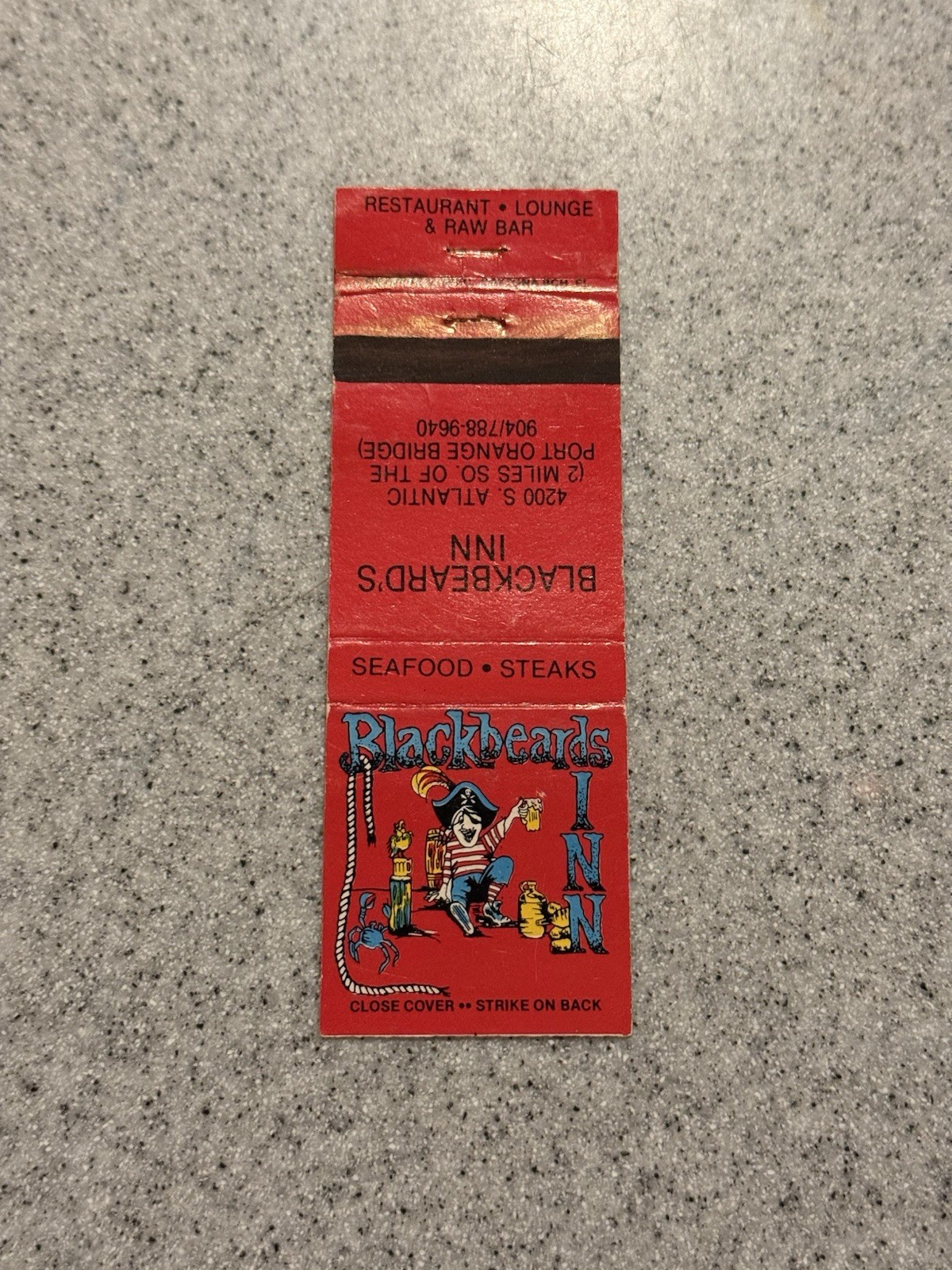 Black Beards Inn Port Orange Florida Matchbook Cover 860