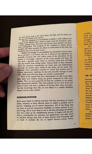Metropolitan Life Arthritis Booklet 1953 Medical History Pamphlet Health Guide