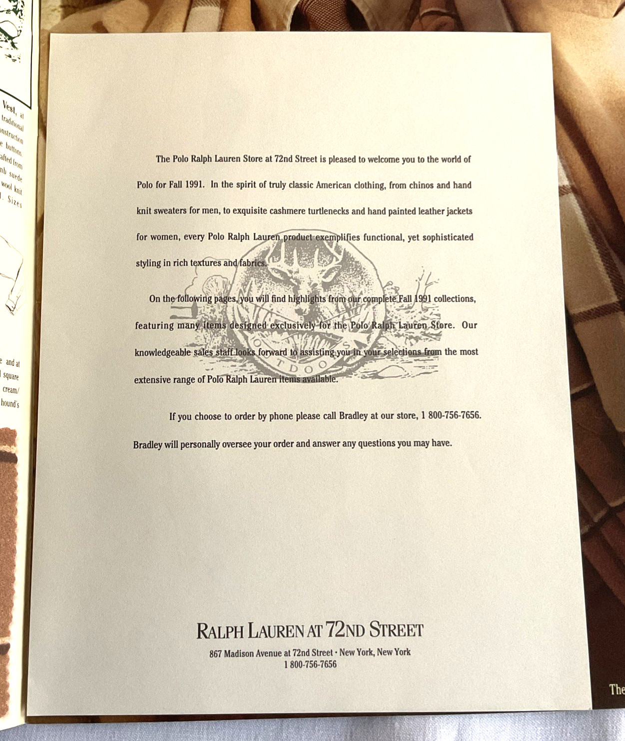 POLO Ralph Lauren Fall 1991 store catalog Vintage 12.5″ X 12.25″