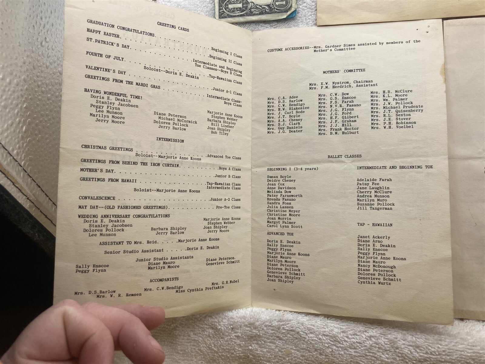 1948 1952 Helen Wicks Reid School of Dancing Programs Port Washington NY High