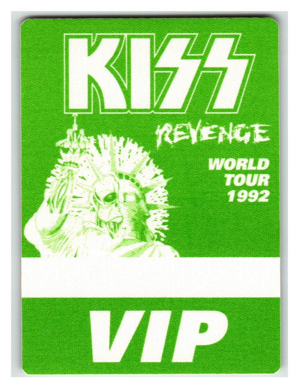 KISS Revenge World Tour 1992 VIP Pass Laminate Green Concert Memorabilia