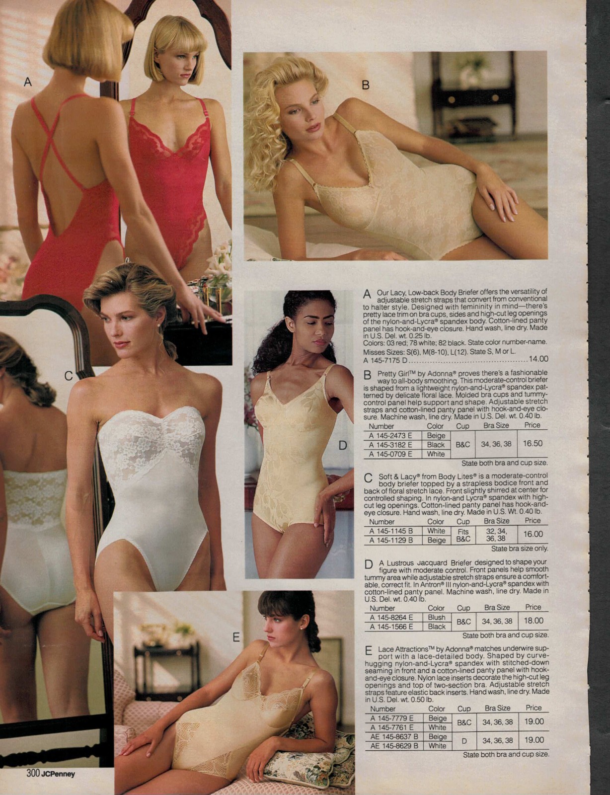 EARLY-1990S JCPENNEY CATALOG LINGERIE & FASHION CLIPPING PAPER ADS PRINTS