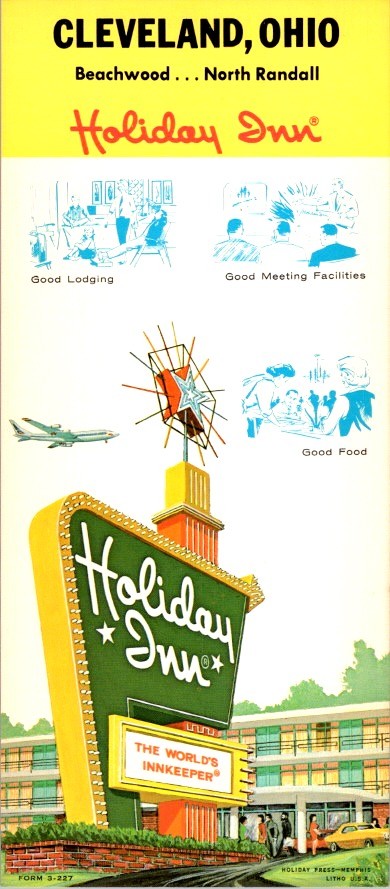 Holiday Inn Rack Card Beachwood North Randall Cleveland Ohio Map 1970s