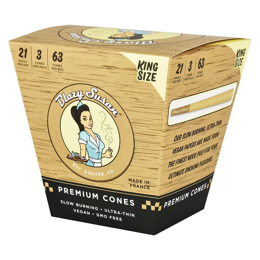 Blazy Susan King Size Unbleached Cones with Filters | Full Box BEST PRICE!