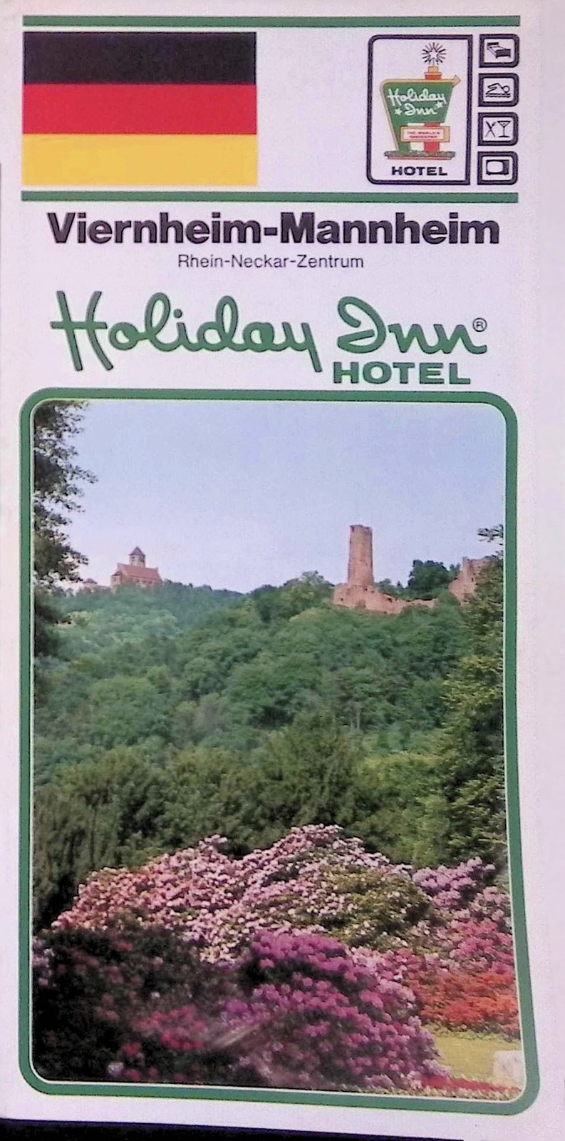 1970s Holiday Inn Viernheim Brochure Rhein-Neckar-Zentrum Map Pool Sauna