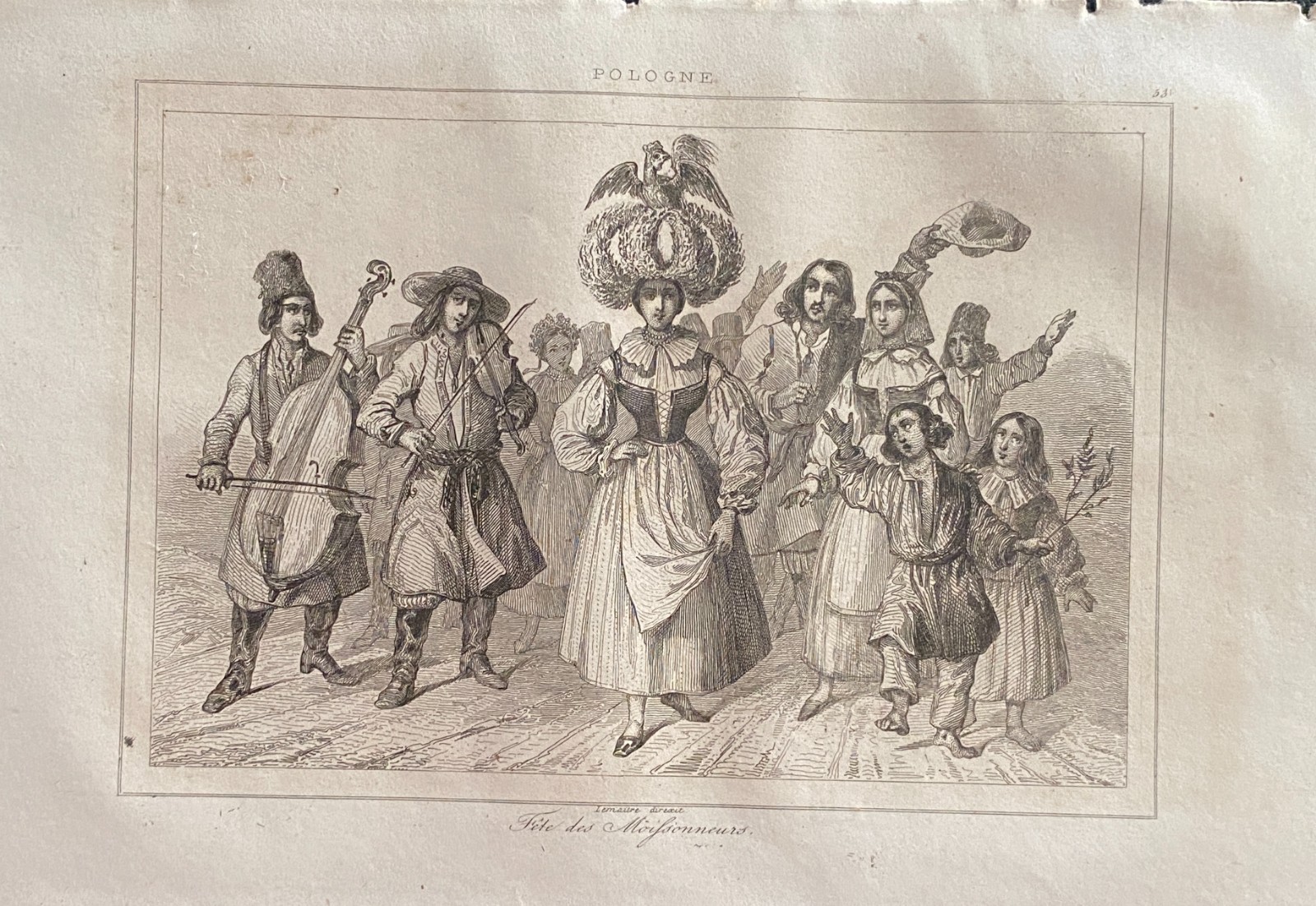 Engraving Poland 1840 ” Parties Reapers “