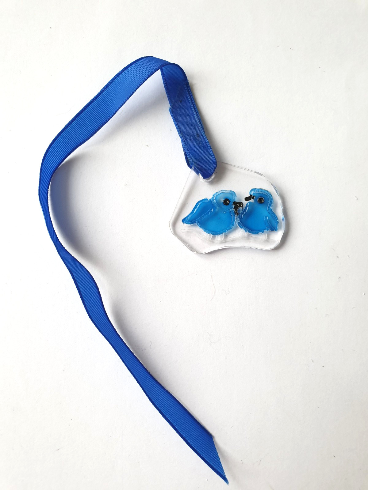 Plastic Bookmark Blue Birds in Love Romantic Gift x Him Her Him