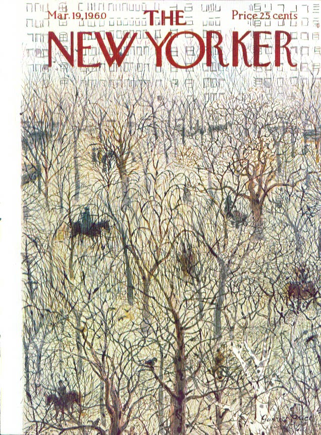 New Yorker cover Price horses bare trees 3/19 1960