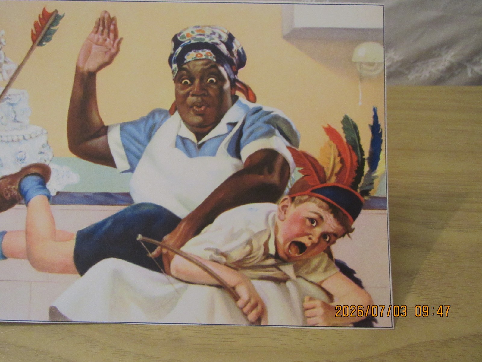 VTG Lithograph Russell Sambrook The Chef and the Wedding Cake