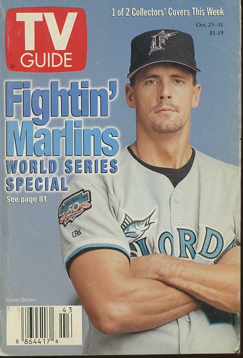 Kevin Brown Florida Marlins MLB Rare Regional TV Guide Oct 25 1997 M706