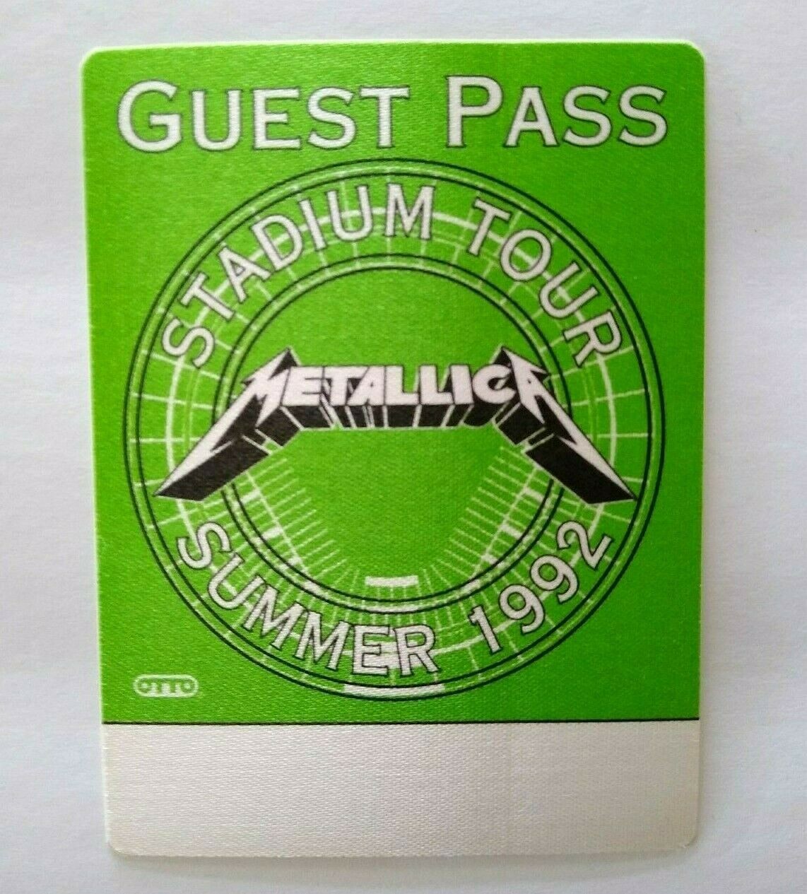 Metallica Backstage Pass Original 1992 Hard Rock Heavy Metal Music Tour Green