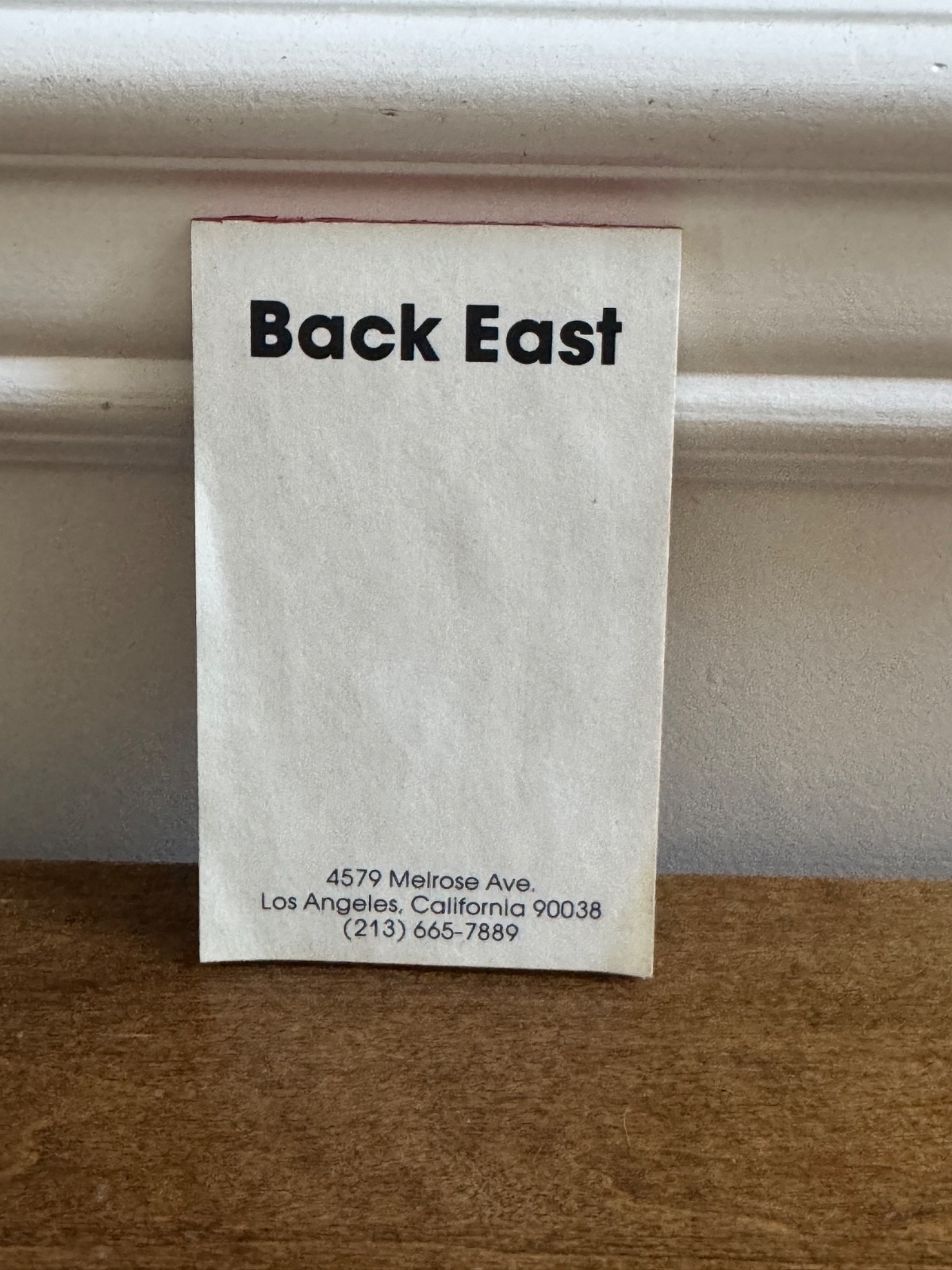 VTG 1970S BACK EAST GAY BAR NOTEPAD SOUVENIR MEMORABILIA LOS ANGELES HOLLYWOOD