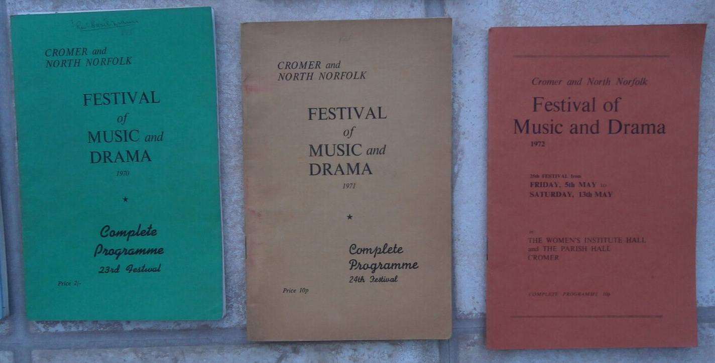 Cromer Festival Music & drama 21 programmes between 1951 – 1972 , plus ephemera