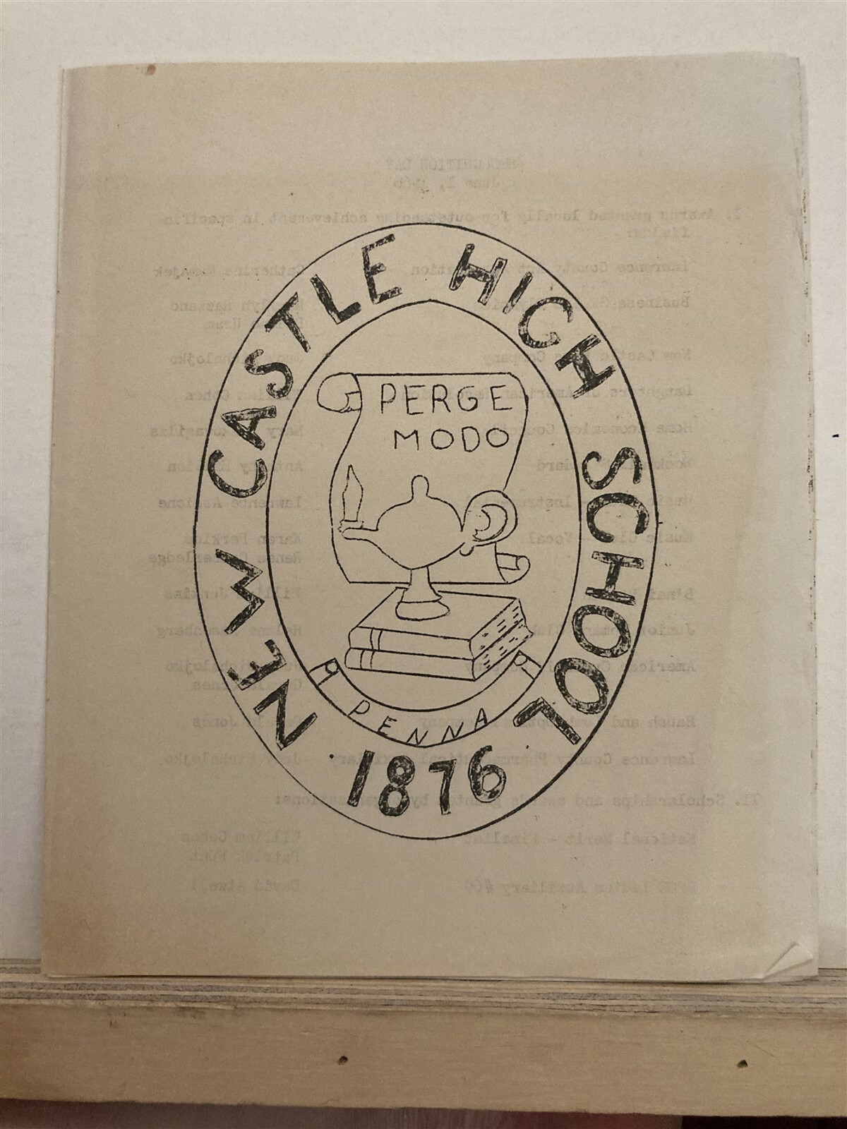 1966 New Castle High School Senior Recognition Programs Pennsylvania PA Vtg