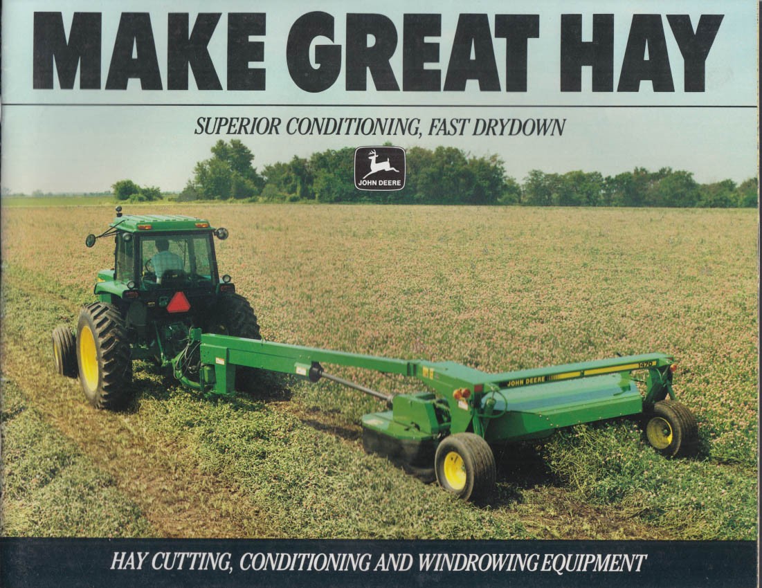 John Deere brochure Hay Cutting Conditioning & Windrowing Equipment 1991