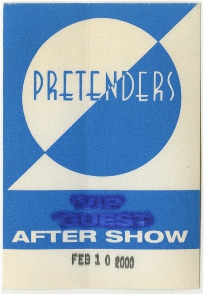 The Pretenders 2000 Viva El Amor! concert tour issued After Show Backstage Pass