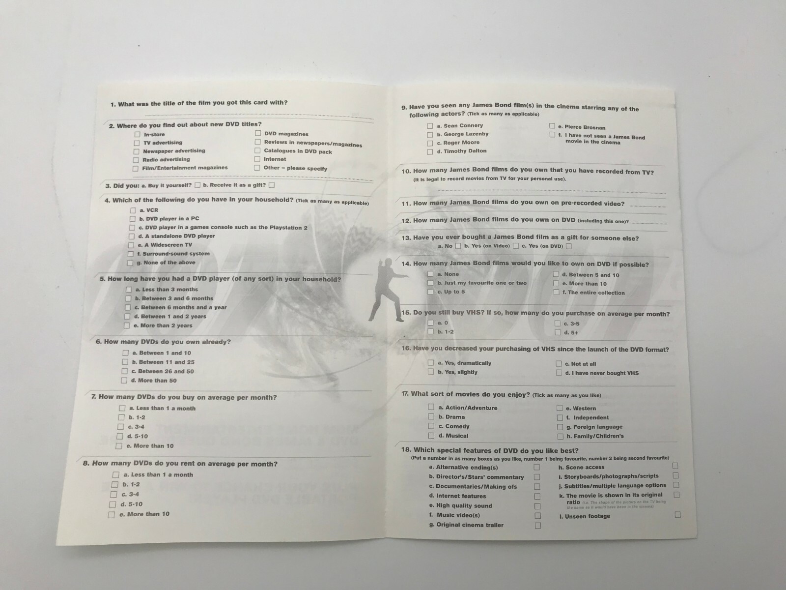 007 The World is DVD insert cover leaflets – NO DISK – NO BOX – PAPER PRINT ONLY